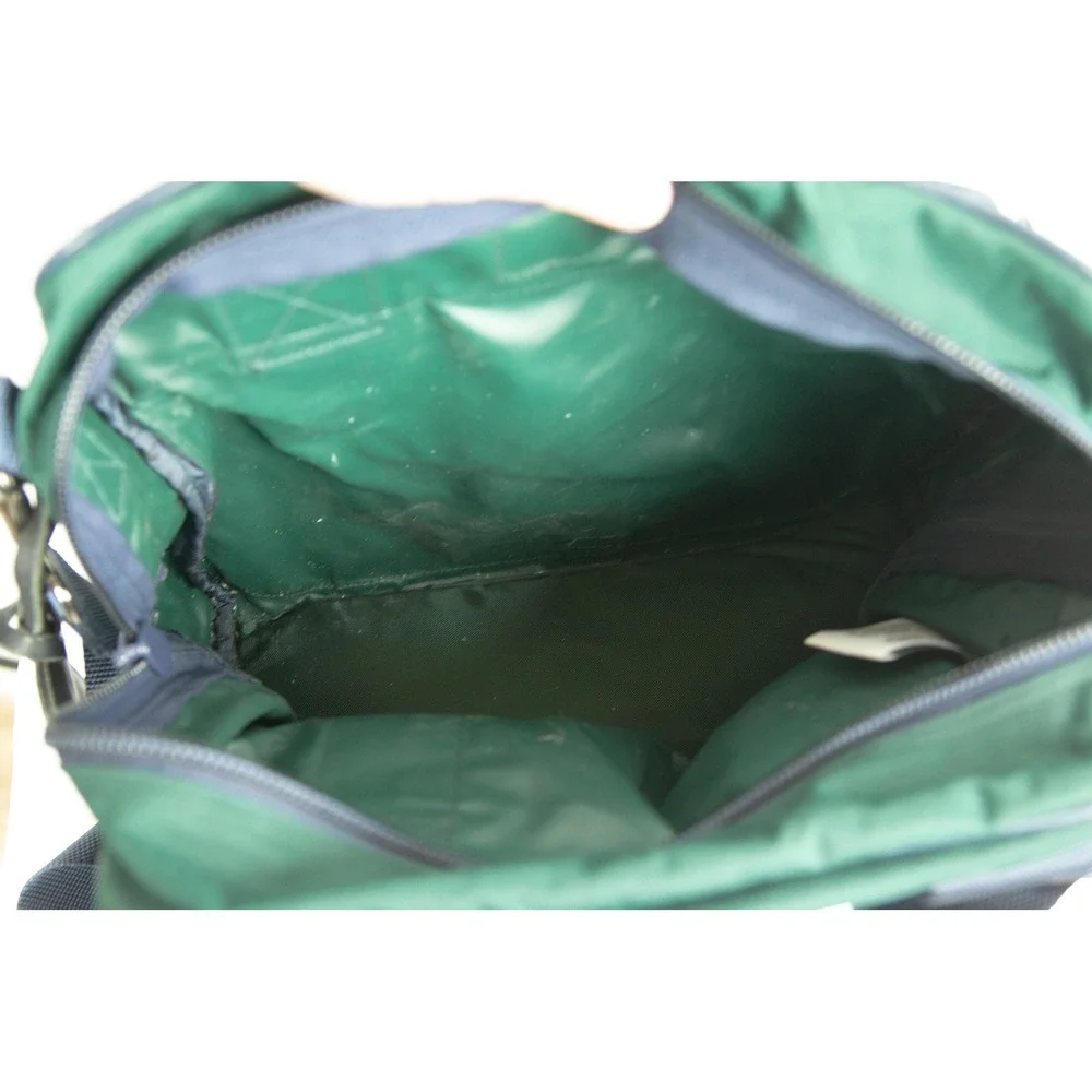 Lands End Vintage Forest Green Canvas Carry-on Bag with Navy Trim